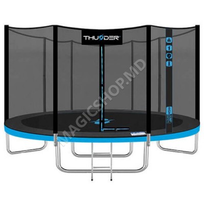 Trambulina Pro 435 cm, plasa externa, albastra, roz